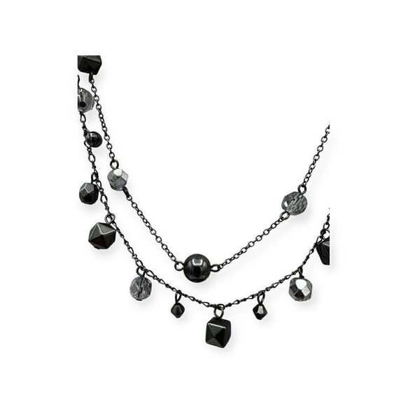 Express Silver toned 2 tier on a chain necklace - Picture 2 of 4